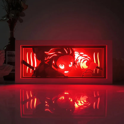 Dragon Ball Anime Series Paper-Cut Light Room Bedroom Night Light Remote Control Colorful Light Box Atmosphere Light